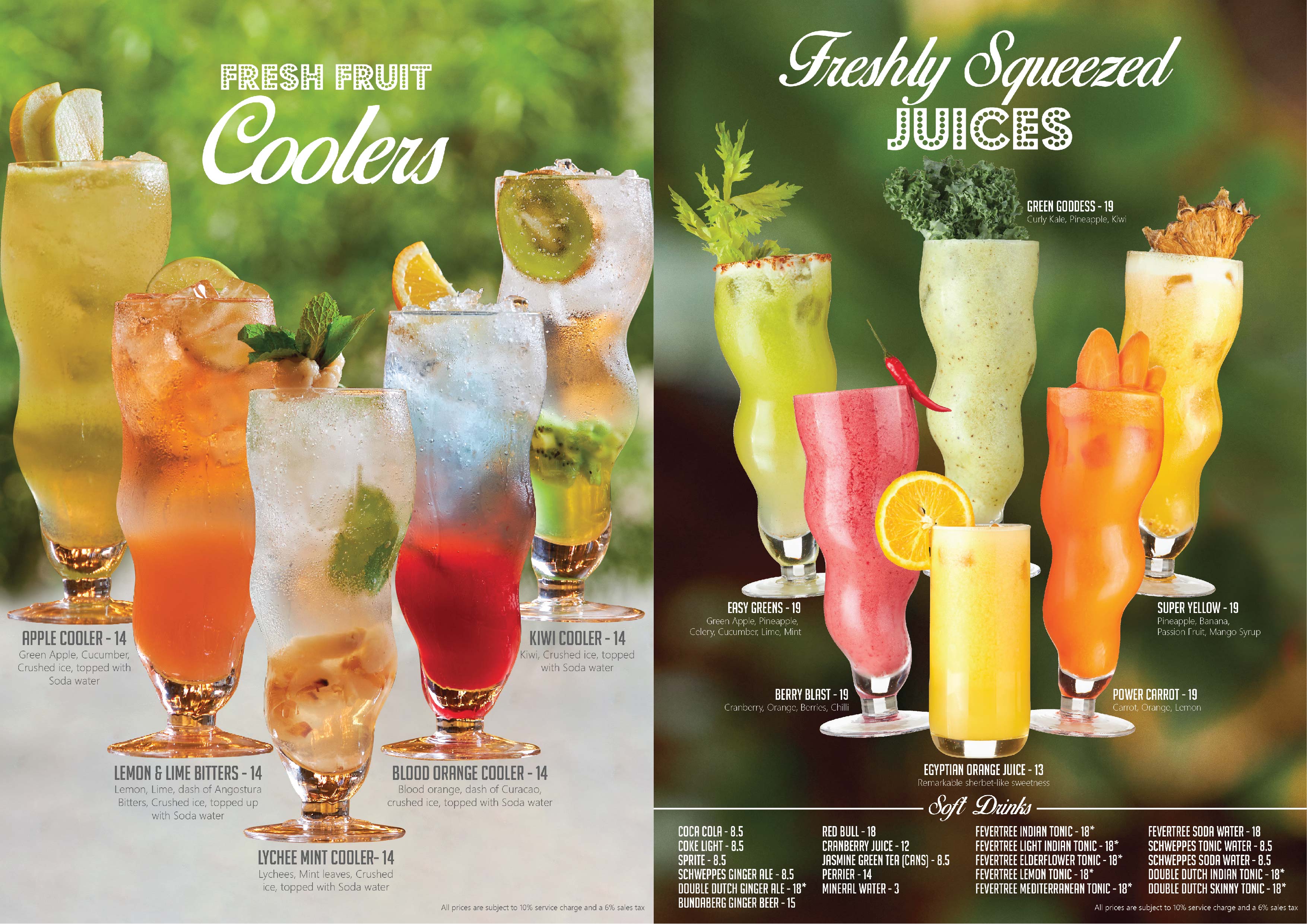 Fresh Fruit Coolers and Freshly Squeezed Juice