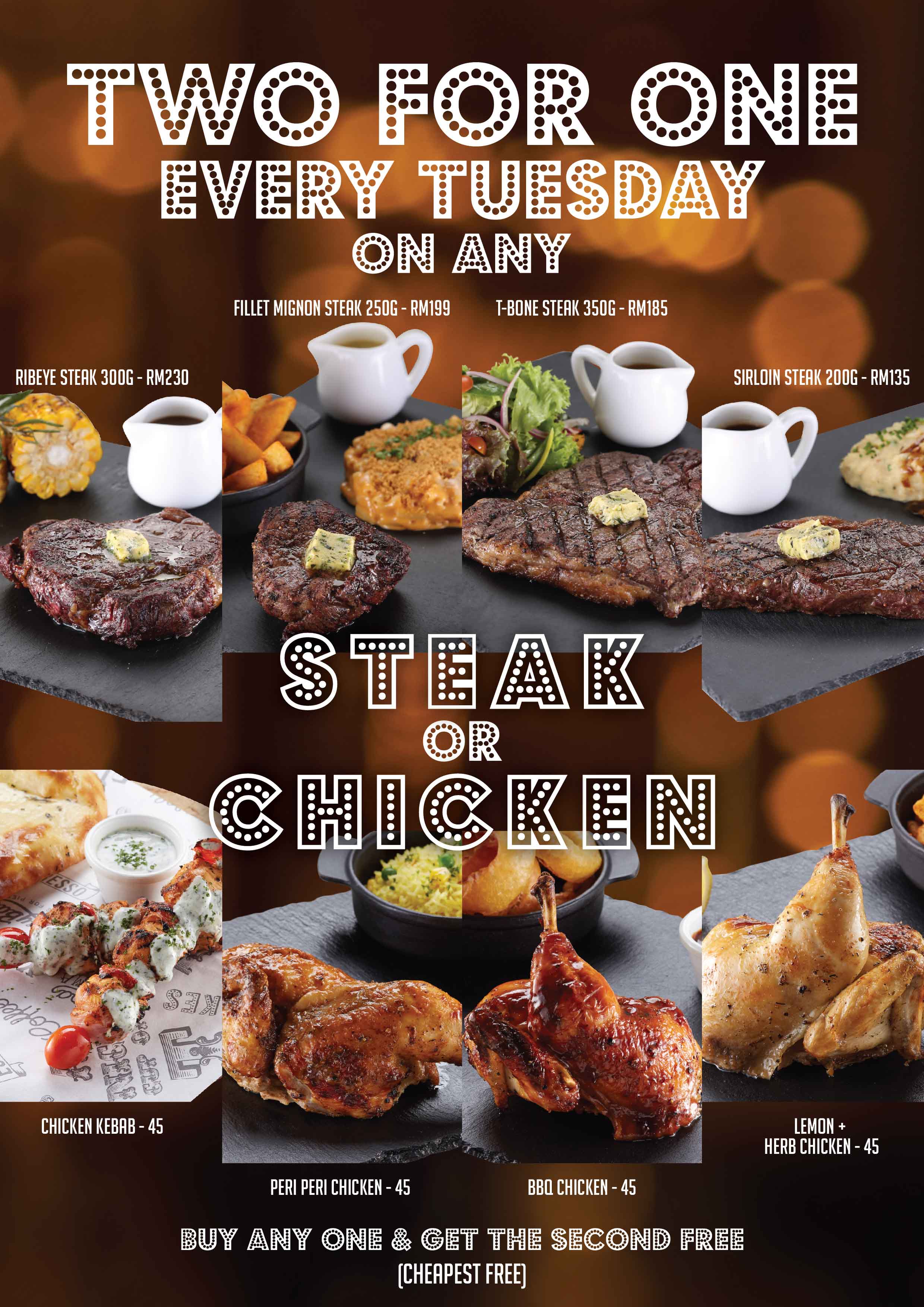 Steak and Grilled Chicken